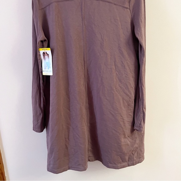 Active Life Mineral Brown Open Front Cardigan Long Length NEW Size Medium - Picture 9 of 10